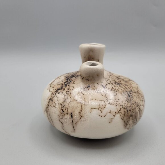 Native American Navajo Horsehair Vessel Vase Artist Signed Vail - Picture 2 of 7